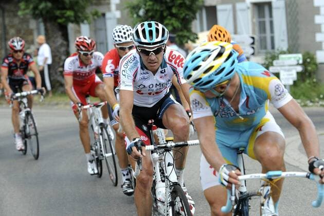 Tour de France 2010 - Etappe 12 - 16.07.2010 - Bourg de Peage Mende - Alexandre Vinokourov (KAZ) - Astana vor Mario Aerts (BEL) - Omega Pharma Lotto - xPhotoNewsx - 