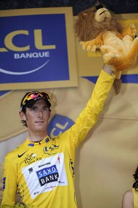 Tour de France 2010 - Etappe 12 - 16.07.2010 - Bourg de Peage Mende - Andy Schleck (LUX) - Saxobank - xPhotoNewsx -  o0 Jubel Freude