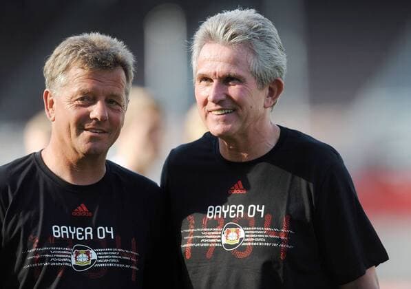 16.07.2010, Fussball, 1. Bundesliga, Saison 2010-2011, Testspiel, FC ST. PAULI - BAYER 04 LEVERKUSEN, Trainer Jupp Heynckes (Bayer 04 Leverkusen), rechts, und Co-Peter Hermann (Bayer 04 Leverkusen)