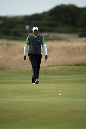 Tiger Woods of USA during the second day of the Open Golf Championships at St Andrews, Scotland. 