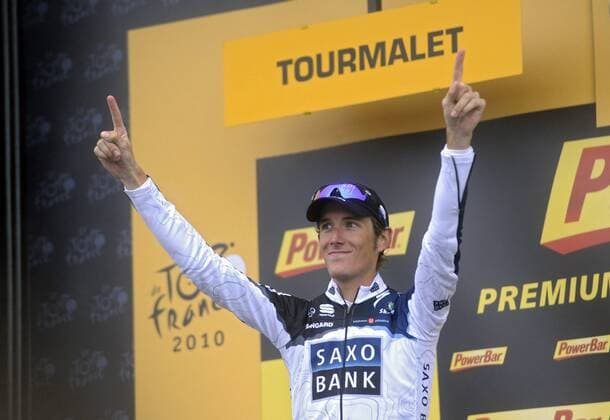 Cyclisme : Tour de France 2010 - 17. Etappe - 22.07.2010 - Pau Col du Tourmalet - Etappensieger Andy Schleck (LUX Saxobank Saxo Bank) gewinnt die 17. Etappe - xPhotoNewsx  o0 Etappensieg, Etappensieger Jubel, Freude