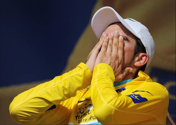 Tour de France: Etappe 19 Bordeaux - Pauillac: ALBERTO CONTADOR Astana xPhotoNewsx  o0 Jubel Freude
