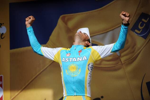 Tour de France: Etappe 19 Bordeaux - Pauillac: ALBERTO CONTADOR Astana xPhotoNewsx  o0 Jubel Freude