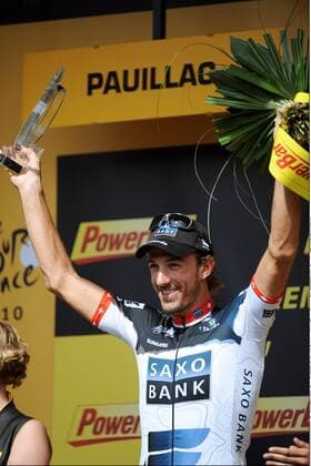 Tour de France: Etappe 19 Bordeaux - Pauillac: Etappensieger FABIAN CANCELLARA Saxo Bank xPhotoNewsx  o0 Jubel Freude