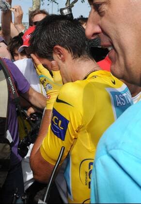 Tour de France: Etappe 19 Bordeaux - Pauillac: ALBERTO CONTADOR - Astana xPhotoNewsx  o0 Jubel Freude Emotionen