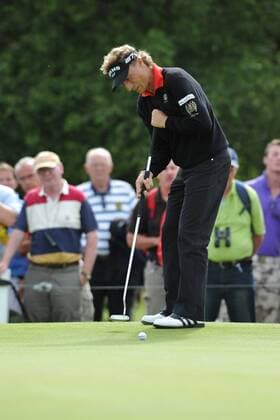 25 07 2010 Bernard Langer (GER) in action in the final round of the Mastercard British Senior Open Golf Championship on the Championship Course at Carnoustie, Angus, Scotland xKevinxBatchelorx  ActionPlus11074347 Content restricted for UK based newspaper