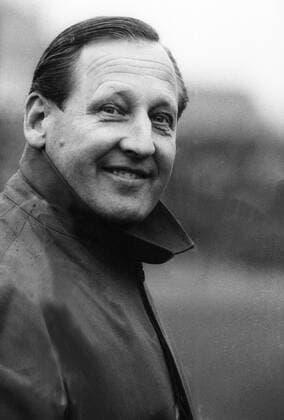 Trainer Helmuth Johannsen (Braunschweig) Fußball 1. BL Herren Saison 1966 1967, FC Bayern München - Eintracht Braunschweig 2:0 Porträt München Freude,