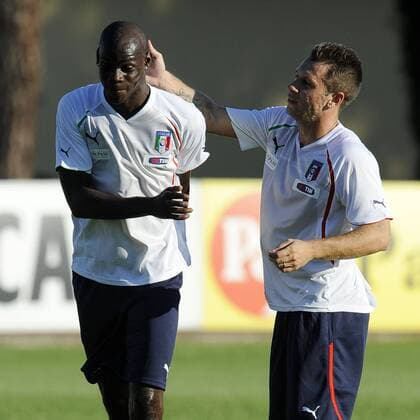 Italien, Nationalteam, Training in Florenz: Mario Balotelli (li.) und Antonio Cassano 
