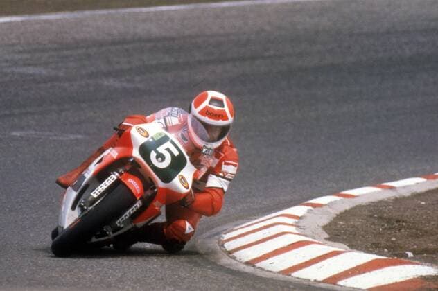 Toni Mang (Deutschland Honda) auf seiner Maschine Motorsport WM Herren Motorrad 1986, 250er Einzelbild Aufnahmedatum geschätzt Dynamik,