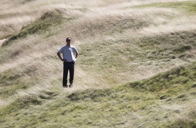 Martin Kaymer of Germany looks at his approach from the rough on the 8th hole during the final round of the 92nd PGA Championship at Whistling Straits in Kohler, Wisconsin on August 15, 2010. Kaymer won a three-hole playoff by one stroke to win the tournament after finishing regulation play with a 11-under-par 277.  BKX2010081525