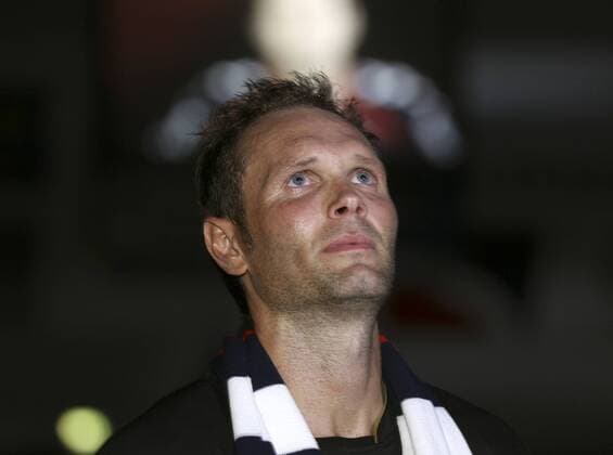 Lars Christiansen (Flensburg) nimmt Abschied , Rückblick seiner Karriere auf dem Monitor - 15.08.2010 SG Flensburg Handewitt, Abschiedsspiel für Lars Christiansen o0 weinen Emotionen Freude