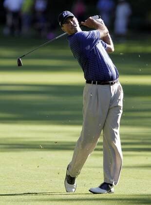 Matt Kuchar (USA) hits a shot from the 17th fairway in the final round of The Barclays at Ridgewood Country Club in New Jersey on August 29, 2010.  NYP20100829124