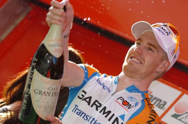 Vuelta a Espana 2010, 5. Etappe, Guadix - Lorca: Tyler Farrar (Garmin - Transitions 2010) gewinnt die Etappe-  o0 Freude Jubel