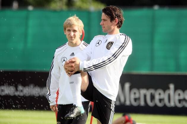 Marko Marin (li.) und Christian Traesch (beide Deutschland)