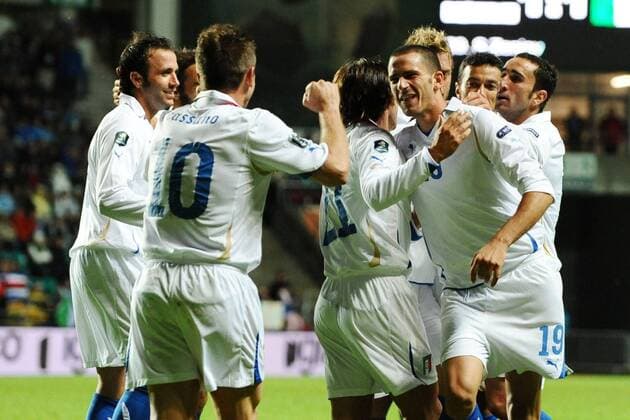 Estland (blau) - Italien (weiß), Torjubel Leonardo Bonucci (19)  o0 Jubel, Freude