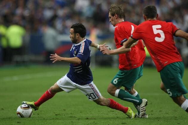 Frankreich (blau) - Weißrußland (rot), Mathieu Valbuena (FRA) 