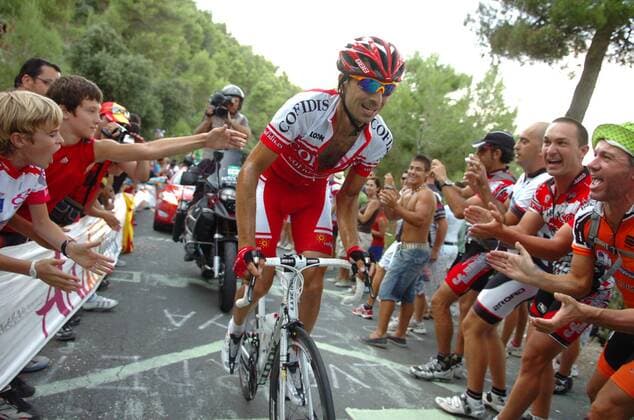 2010, Vuelta a Espana, Etappe 08 Villena - Xorret del Cati, Cofidis 2010, David Moncoutie , Alto de Xorret de Cati  o0 Zuschauer