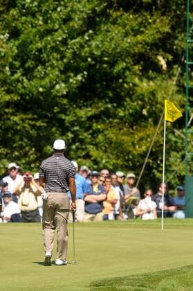 Sep. 05, 2010 - Norton, Massachusetts, United States of America - TIGER WOODS (USA) walks up to his ball on the 8th green during the third round of the Deutsche Bank Championship at TPC Boston. - ZUMAq39