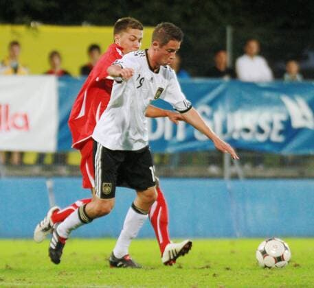 06.09.2010 Fussball U-20 Laenderspiel Schweiz - Deutschland 2:3 Stadion Breite Schaffhausen. Mark Uth Deutschland 