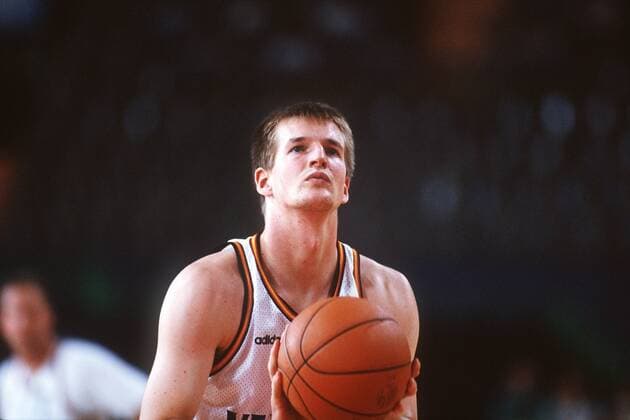 EuroBasket 2022, DBB, Historie, EM - Historie Henrik ROEDL, Basketballspieler, National, Aktion, Freiwurf, Brustbild mit Ball, hier am 01.07.1993 im Viertelfinale Spanien - Deutschland 77:79 bei der Basketball-Europameisterschaft EM 1993 in Deutschland