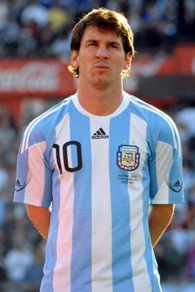Lionel Messi during the friendly match Spain (red) vs Argentina (blue) on 07 September 2010. --- 