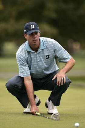 9 September 2010: PGA golfer, Matt Kuchar (USA) lines up a Birdie putt during the 1st round of the BMW Classic, the third leg of the Fed-ex Cup on the Dubsdread Course at the Cog Hill Golf and Country Club in Lemont, Illinois. Kuchar would shoot a seven under par 64. Icon EDITORIAL USE ONLY
