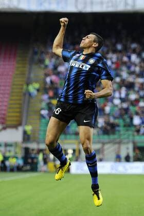 Inter Mailand (blau) vs. Udinese Calcio (weiß) 2:1 Torjubel - Lucio  o0 Jubel, Freude