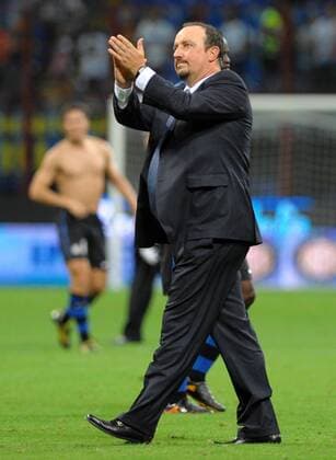 Trainer Rafael Benitez (Inter) Inter Mailand (blau) vs. Udinese Calcio (weiß) 2:1 massimoxoliva o0 Rafa Jubel, Freude