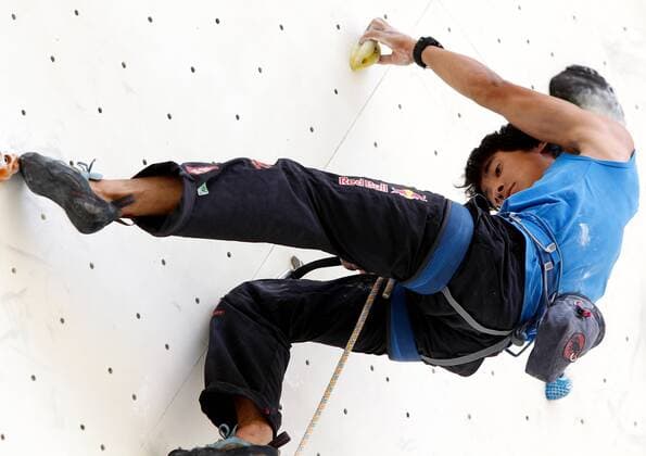 Klettern, IFSC, EM, IMST, Vorstieg, Herren. Bild zeigt David Lama (AUT). 