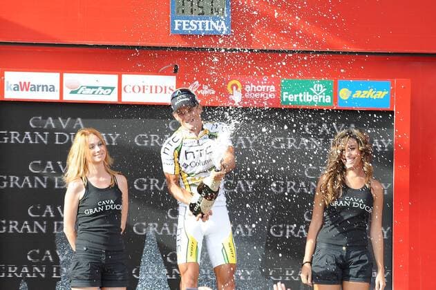 Vuelta a Espana 2010, 17. Etappe, Penafiel - Penafiel: Peter Velits (Htc - Columbia) gewinnt die 17. Etappe -  o0 Etappensieger Jubel Freude