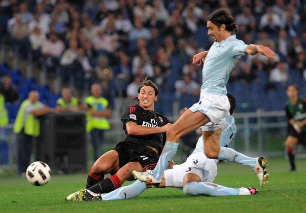 Tor zlatan ibrahimovic (milan) - Lazio Rom (blau) vs. AC Milan (schwarz) - massimoxoliva