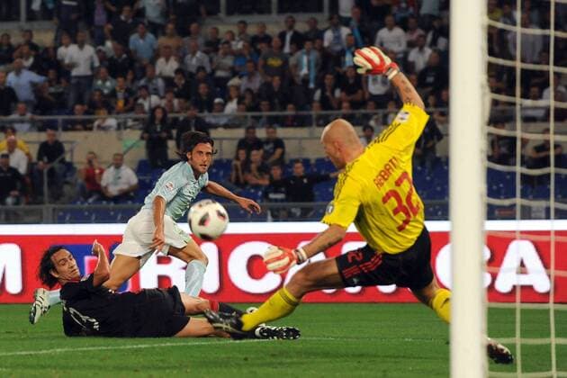 christian abbiati milan, stefano mauri lazio - Lazio Rom (blau) vs. AC Milan (schwarz) - ANDREAXSTACCIOLI