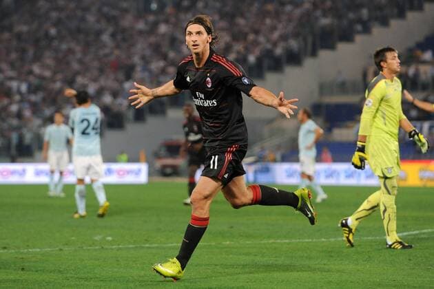 Jubel Zlatan Ibrahimovic - Lazio Rom (blau) vs. AC Milan (schwarz) - ANDREAXSTACCIOLI o0 Jubel, Freude,