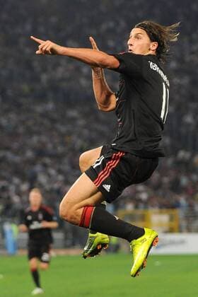 Jubel Zlatan Ibrahimovic - Lazio Rom (blau) vs. AC Milan (schwarz) - ANDREAXSTACCIOLI o0 Jubel, Freude,