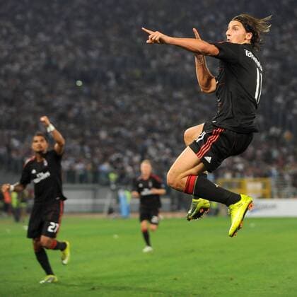 Jubel Zlatan Ibrahimovic - Lazio Rom (blau) vs. AC Milan (schwarz) - ANDREAXSTACCIOLI o0 Jubel, Freude,