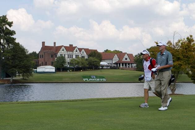 September 23, 2010: Steve Stricker USA walking the 7th with the clubhouse in the background in the first round of the FedEx Cup - The Tour Championship at East Lake Golf Club in Atlanta, Georgia. Icon74834 Fed Ex Fedexcup EDITORIAL USE ONLY