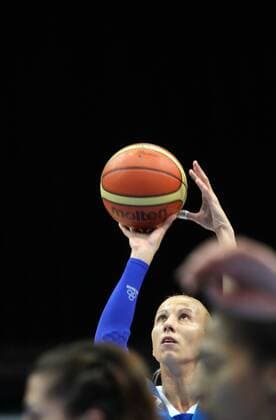 Greece s Styliani KALTSIDOU tries to score during the B group Women s Basketball World Championship match between Greece and France in Ostrava, Czech Republic, on Friday, Sept. 24, 2010. (CTKxPhoto PetrxSznapka)  CTKPhoto1201009240975201