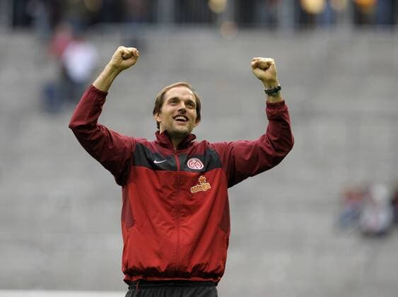 FC Bayern München - 1.FSV Mainz 05, Trainer Thomas Tuchel (FSV Mainz) jubelt. o0 Jubel, Freude