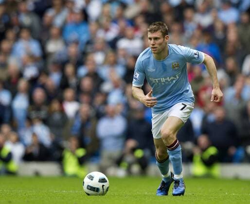 James Milner of Manchester City - Barclays Premier League - Manchester City - Chelsea FC London 1:0 - EDITORIAL USE ONLY. No use with unauthorised audio, video, data, fixture lists, club league logos or live services. Online in-match use limited to 120 images, no video emulation. No use in betting, games or single club league player publications.