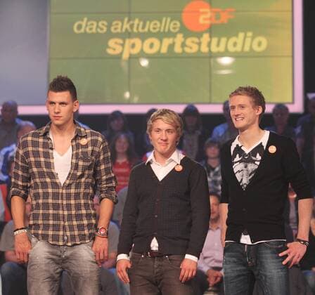 (L-R) ADAM SZALAI (FSV Mainz 05), LEWIS HOLTBY (FSV Mainz 05), ANDRE SCHUERRLE (FSV Mainz 05) SPORTSTUDIO MAINZ 25.9.10