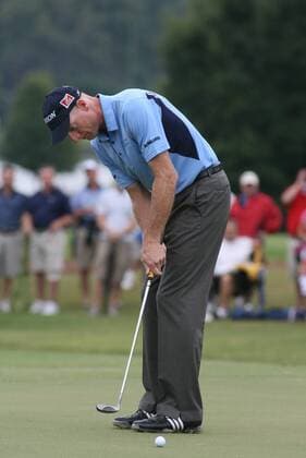 September 26 2010 The Tour Championship Eastlake Country Club Atlanta Ga Jim Furyk (USA) hits his putt on hole 1 during the final round of the 2010 Tour Championship from Eastlake Country Club Icon10092648 Fedexcup EDITORIAL USE ONLY