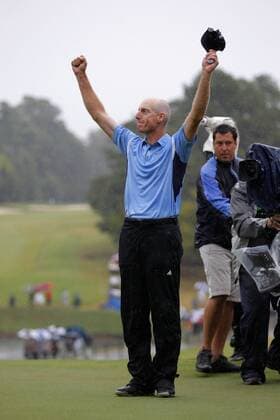 September 26, 2010: Jim Furyk (USA) celebrates in the final round of the FedEx Cup - The Tour Championship at East Lake Golf Club in Atlanta, Georgia. Furyk finished the tournament at 8 under par. Icon4881009260514 Fedexcup EDITORIAL USE ONLY