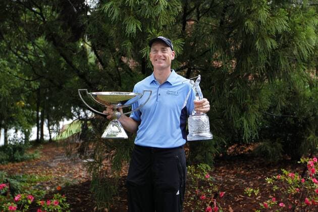 September 26, 2010: Jim Furyk (USA) holds the FedEx Cup and The Tour Championship trophy after winning in the final round of the FedEx Cup - The Tour Championship at East Lake Golf Club in Atlanta, Georgia. Furyk finished the tournament at 8 under par. Icon4881009260519 Fedexcup EDITORIAL USE ONLY