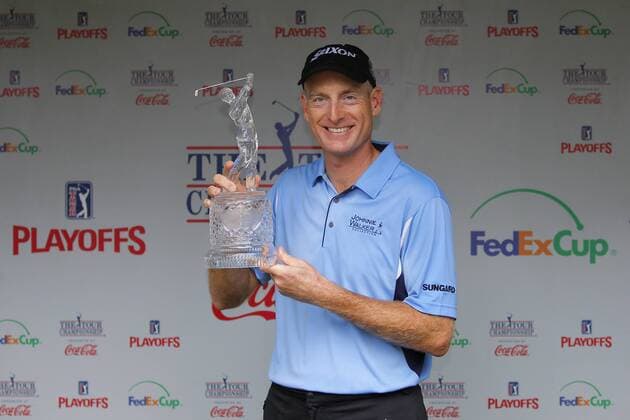 September 26, 2010: Jim Furyk (USA) holds the Tour championship trophy after winning in the final round of the FedEx Cup - The Tour Championship at East Lake Golf Club in Atlanta, Georgia. Furyk finished the tournament at 8 under par. Icon4881009260515 Fedexcup EDITORIAL USE ONLY