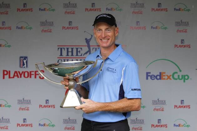 September 26, 2010: Jim Furyk (USA) holds the FedEx Cup after winning in the final round of the FedEx Cup - The Tour Championship at East Lake Golf Club in Atlanta, Georgia. Furyk finished the tournament at 8 under par. Icon4881009260516 Fedexcup EDITORIAL USE ONLY