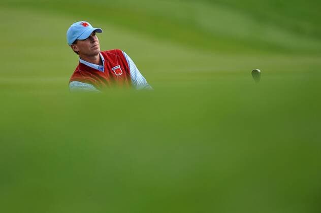 Golf - Ryder Cup 2010 - Practice Day 1: Steve Stricker of the USA in action during practice at Celtic Manor, Newport 