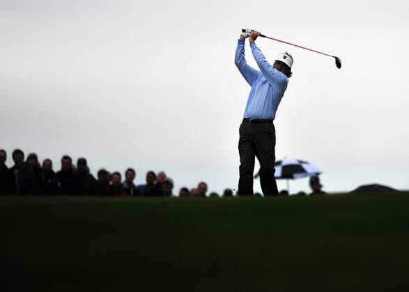 Golf - Ryder Cup 2010 - Practice Day 1: Bubba Watson of the USA in action during practice at Celtic Manor, Newport 