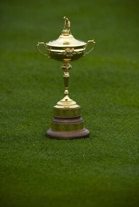 Golf - Ryder Cup 2010 - - The Ryder Cup trophy at Celtic Manor, Newport  o0 Objekte Pokale Trophäe