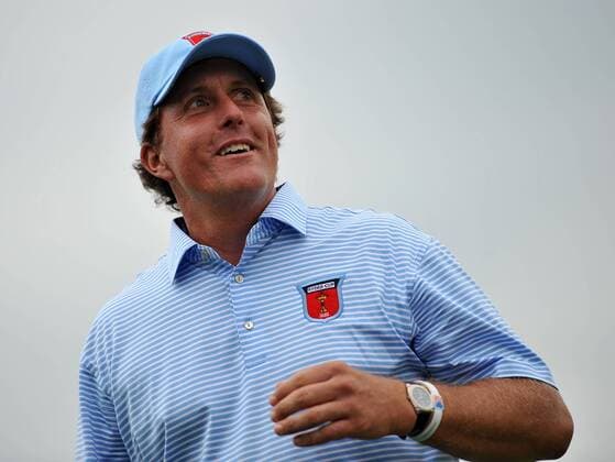 Golf - Ryder Cup 2010 - Practice Day 1: Phil Mickelson of the USA in action during practice at Celtic Manor, Newport 
