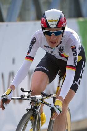 Sept. 29, 2010 - Geelong, Victoria, Australia - The 2nd place getter of the Women s Time Trial Judith Arndt (GER) crossing Queens Park Rd bridge on the time trial circuit at the 2010 UCI Road World Championships in Geelong, Victoria, Australia. - - ZUMAx35